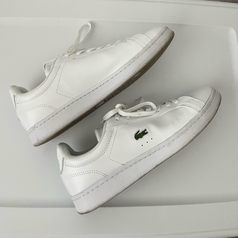 Lacoste Women’s Tennis Shoes Sz 8 White Sneakers Low Tops Preppy Academia Y2K - Picture 5 of 8